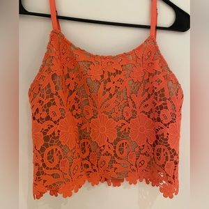 Alice and olivia lace crop top